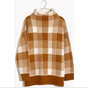 NWOT Madewell Plaid Mockneck Tunic Sweater